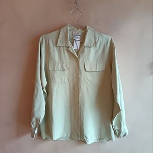 Vintage 100% Silk Pale Green Shirt